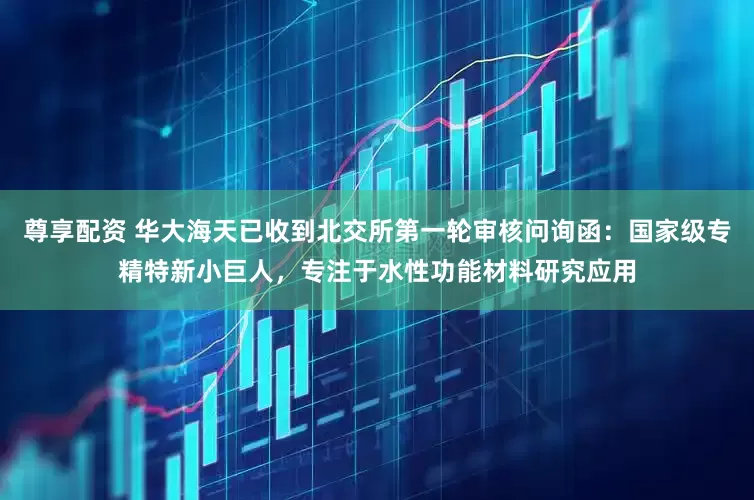 尊享配资 华大海天已收到北交所第一轮审核问询函：国家级专精特新小巨人，专注于水性功能材料研究应用